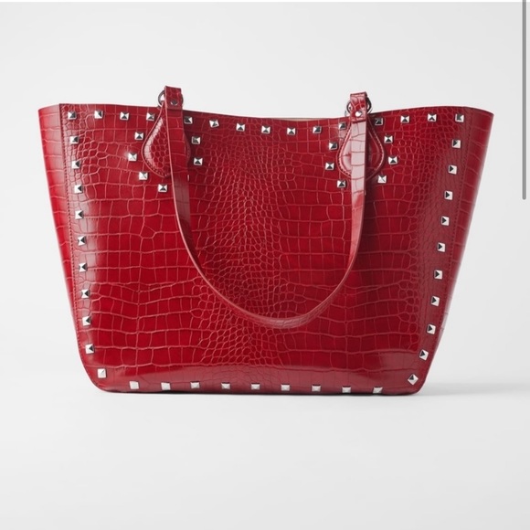 Zara Handbags - Zara animal embossed studded shopper bag